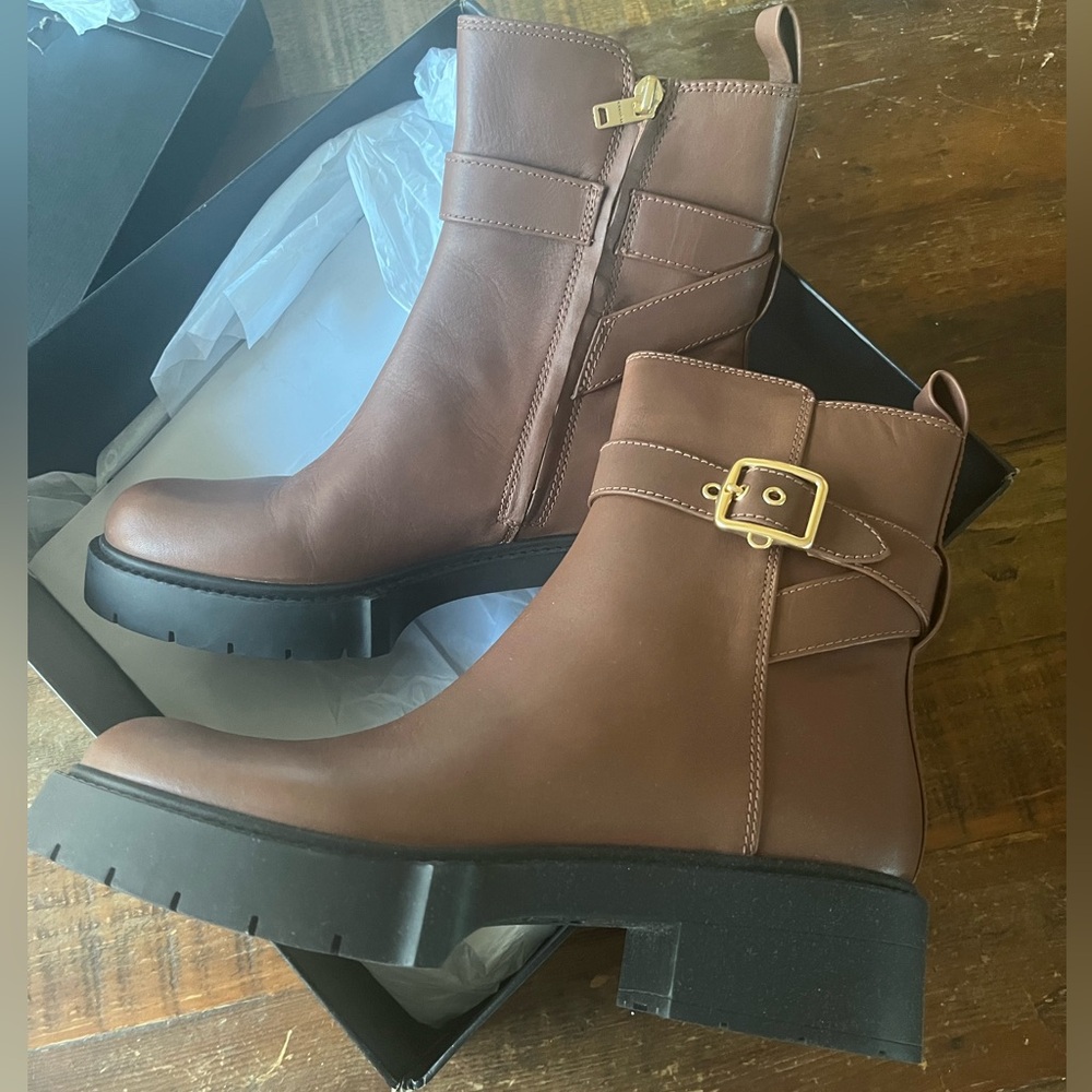 Coach Lacey Leather Bootie in dark Saddle - Picture 4 of 7